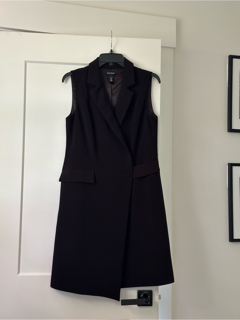 WHBM Sleeveless Black Tailored Blazer Dress